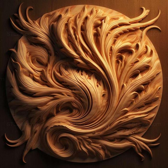 Patterns and decorations (Flames 3, PATTERN_207) 3D models for cnc